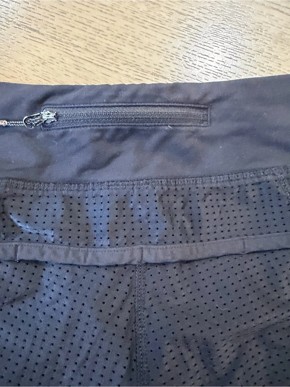 lululemon athletica Black Perforated Athletic Shorts with Zip Pocket